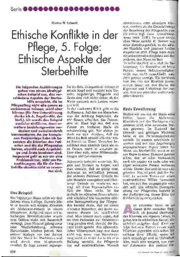 Vorschauseite 1: Ethische Konflikte in der Pflege Teil 5: Ethische Aspekte der Sterbehilfe