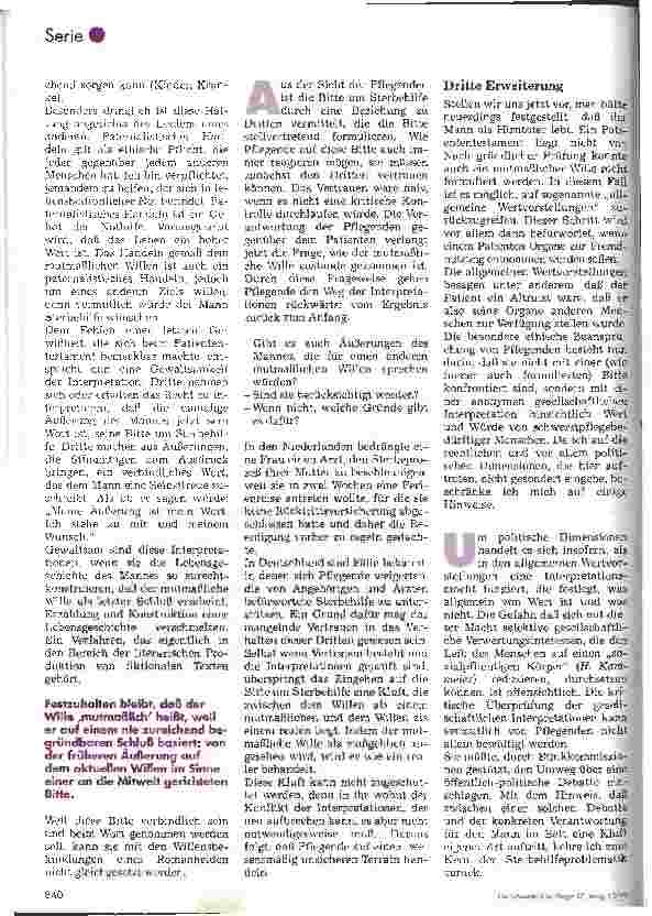 Vorschauseite 3: Ethische Konflikte in der Pflege Teil 5: Ethische Aspekte der Sterbehilfe