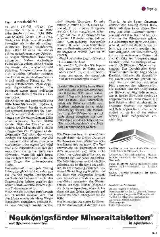 Vorschauseite 4: Ethische Konflikte in der Pflege Teil 5: Ethische Aspekte der Sterbehilfe