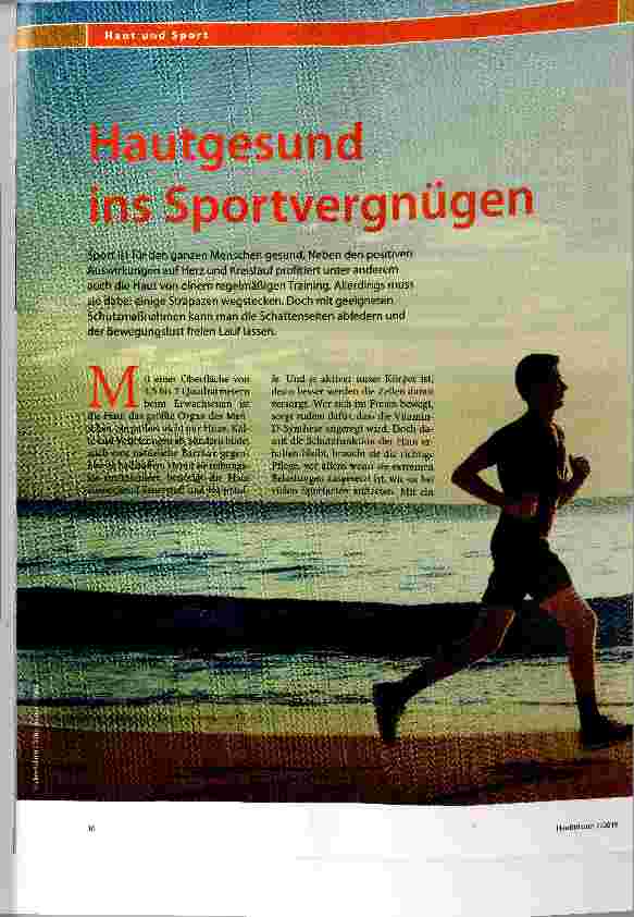 Vorschauseite 1: Hautgesund ins Sportvergnügen