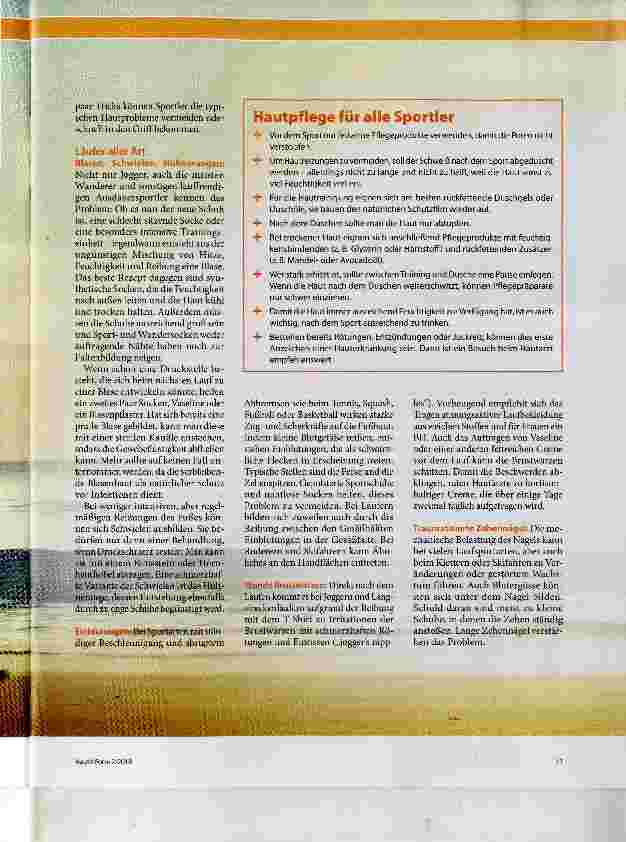 Vorschauseite 2: Hautgesund ins Sportvergnügen
