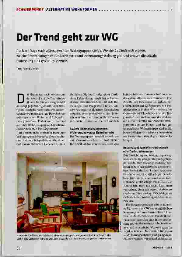 Vorschauseite 1: Der Trend geht zur WG