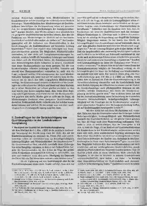 Vorschauseite 4: Qualität und Krankenhausplanung