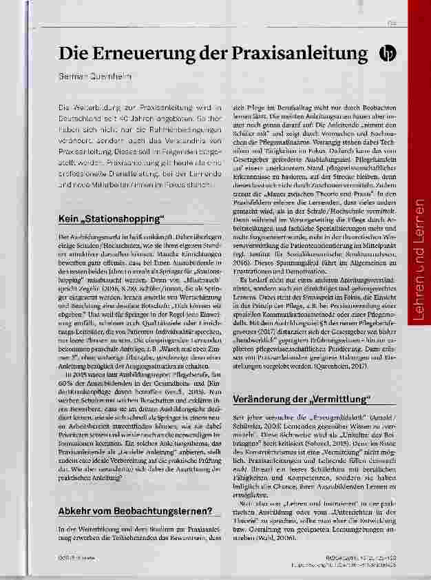 Vorschauseite 1: Die Erneuerung der Praxisanleitung