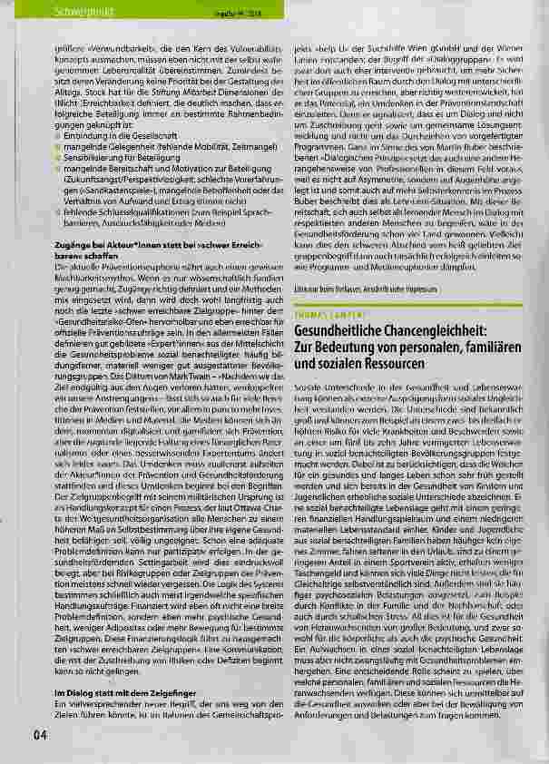 Vorschauseite 2: Schwer erreichbar oder schwer erreichbar gemacht? Wer auf Gruppen zielt, hat in der Gesundheitsförderung schon verloren
