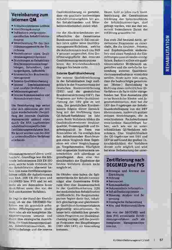 Vorschauseite 2: Qualität in der Rehabilitation