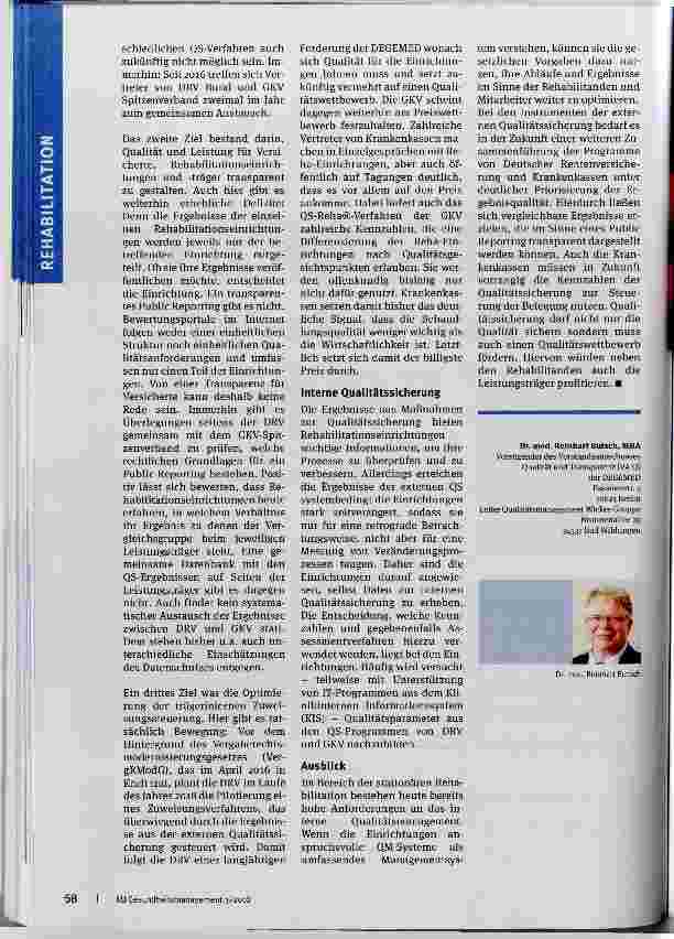 Vorschauseite 3: Qualität in der Rehabilitation