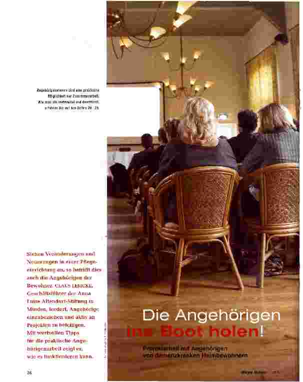 Vorschauseite 1: Die Angehörigen ins Boot holen!