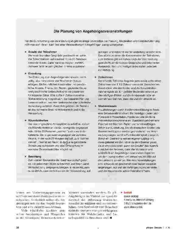 Vorschauseite 3: Die Angehörigen ins Boot holen!