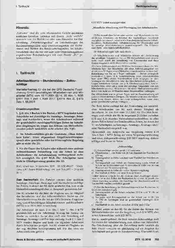 Vorschauseite 1: Arbeitszeitkonto Stundenabbau Zeitzuschläge
