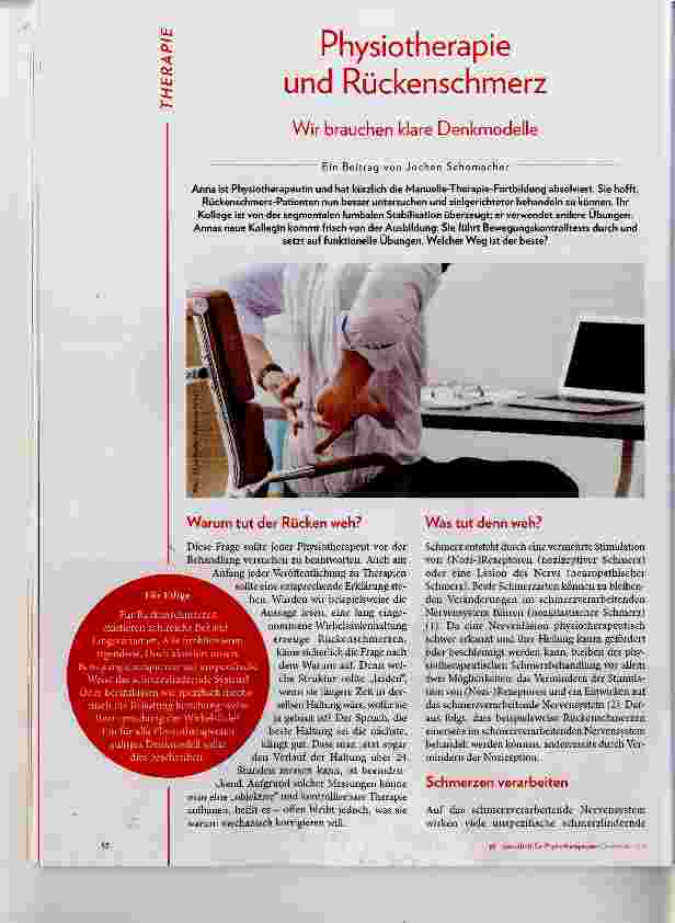 Vorschauseite 1: Physiotherapie und Rückenschmerz