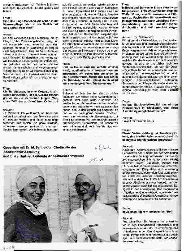 Vorschauseite 2: Das St. Josefs-Hospital Wiesbaden Interview mit Oberin Raphaelina