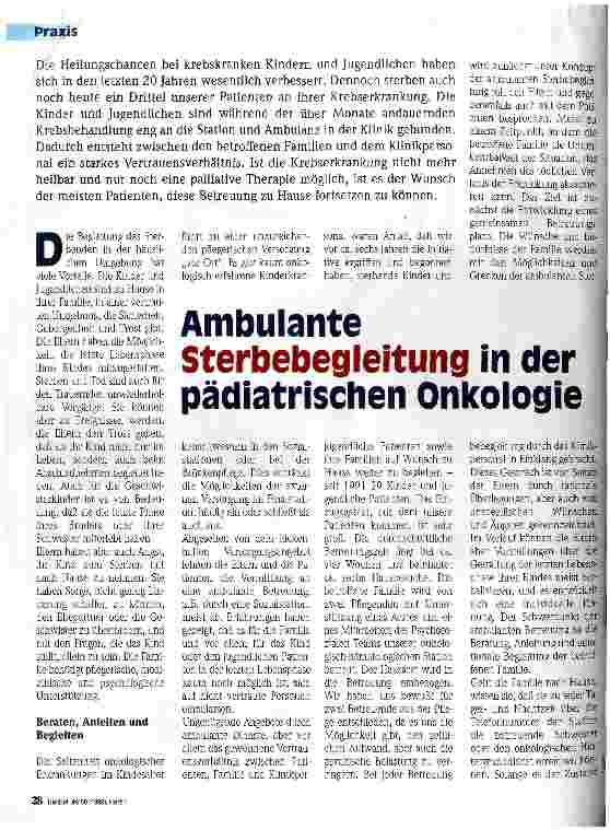 Vorschauseite 1: Ambulante Sterbebeleitung in der pädiatrischen Onkologie