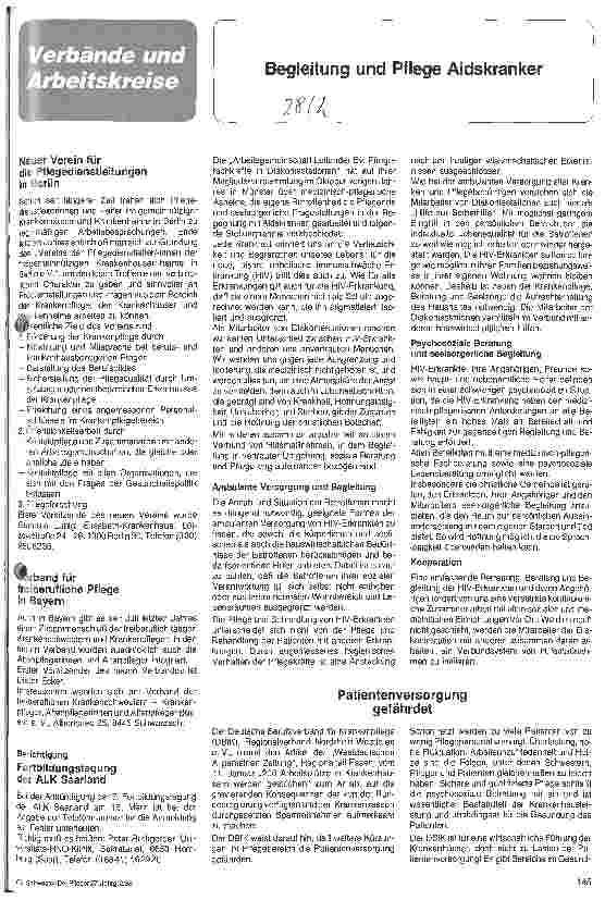 Vorschauseite 1: Begleitung und Pflege Aidskranker