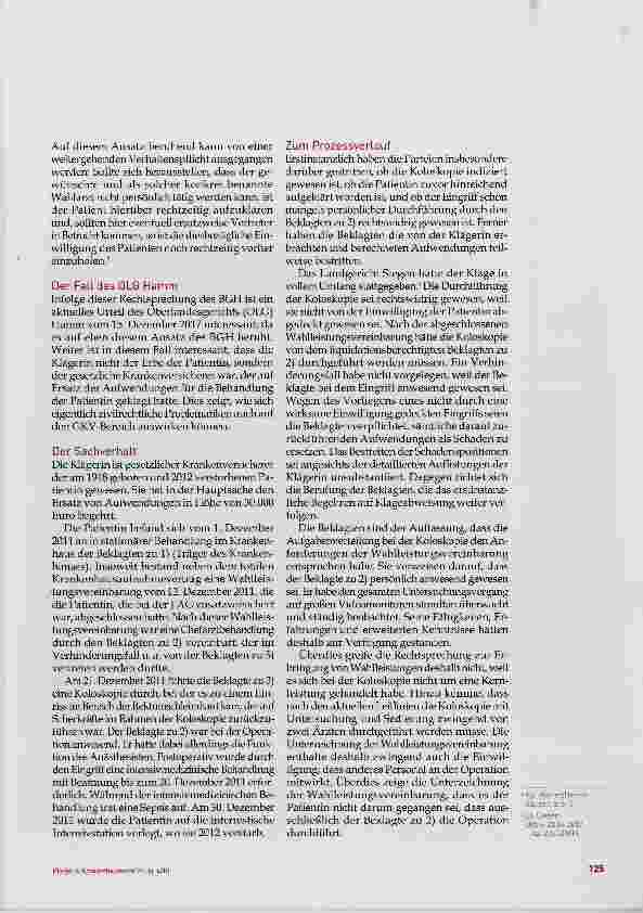 Vorschauseite 2: Einwilligungserfordernis bei wahlärztlichen Eingriffen