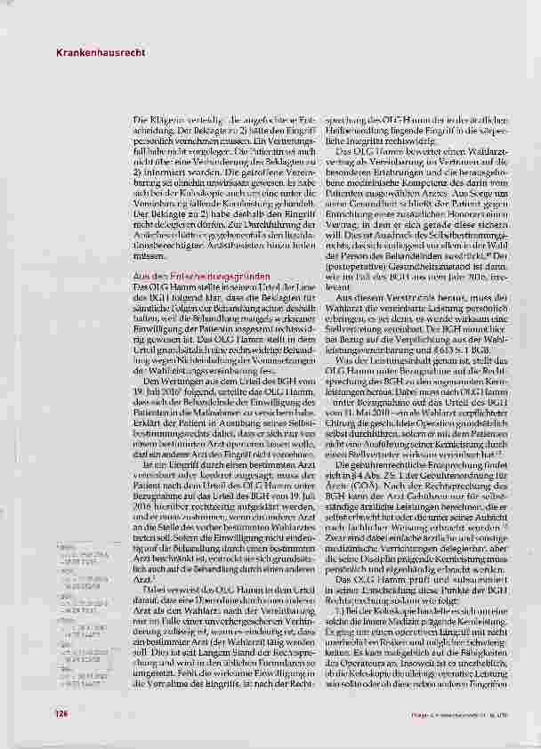 Vorschauseite 3: Einwilligungserfordernis bei wahlärztlichen Eingriffen