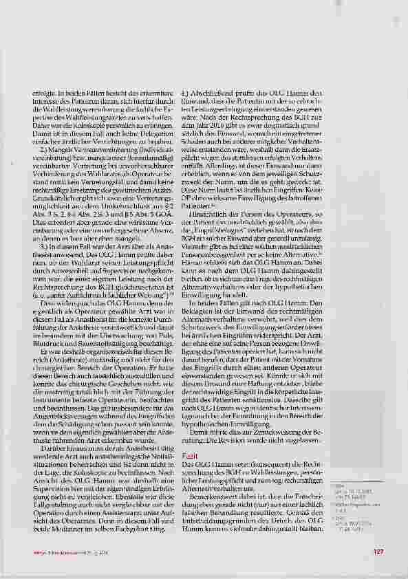 Vorschauseite 4: Einwilligungserfordernis bei wahlärztlichen Eingriffen