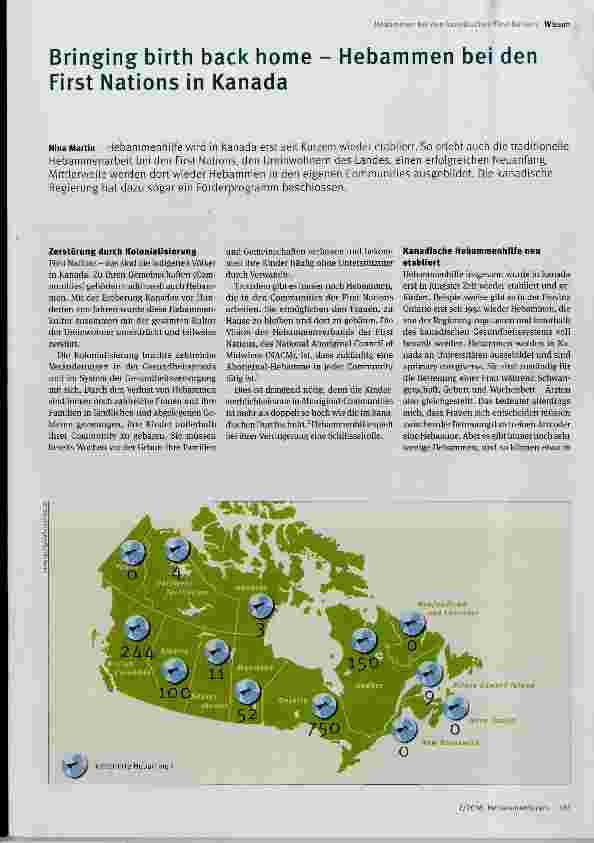 Vorschauseite 1: Bringing birth back home Hebammen bei den First Nations in Kanada