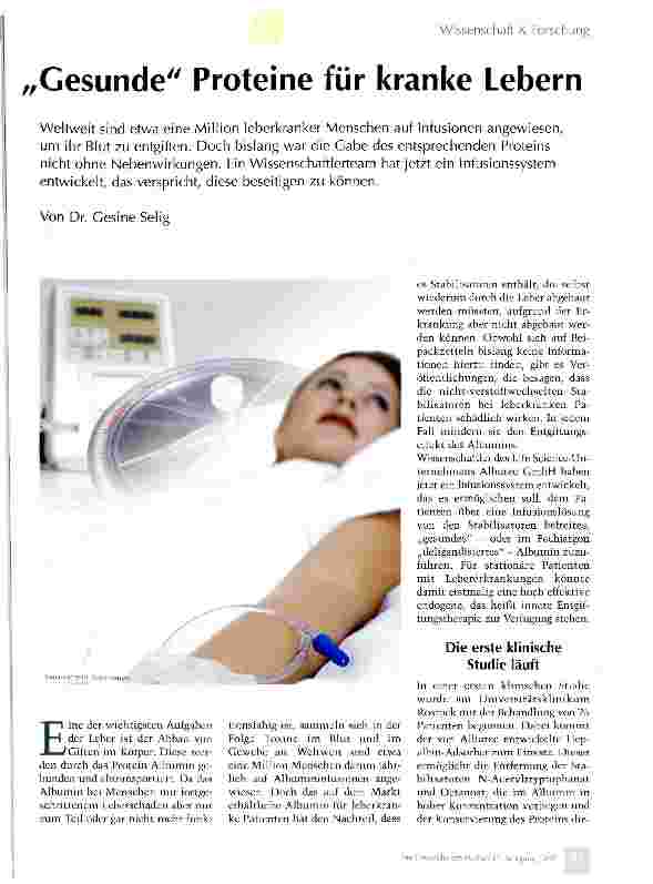 Vorschauseite 1: „Gesunde Proteine für kranke Lebern
