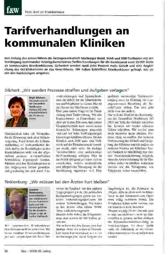 Vorschauseite 1: Tarifverhandlungen an kommunalen Kliniken