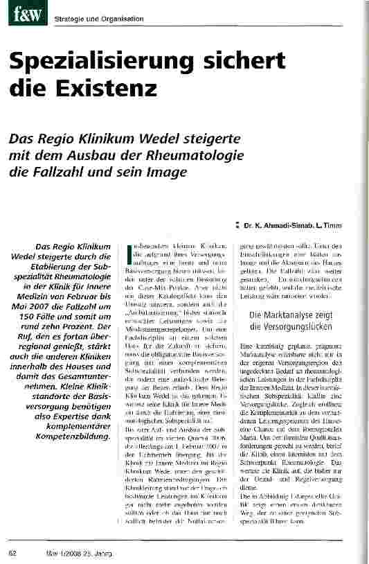 Vorschauseite 1: Spezialisierung sichert die Existenz