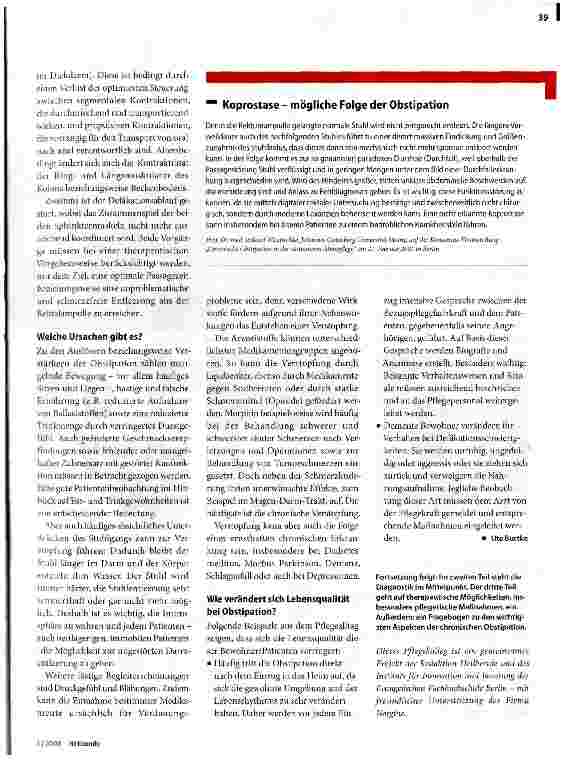 Vorschauseite 2: Verstopfung - ein vernachlässigtes Thema