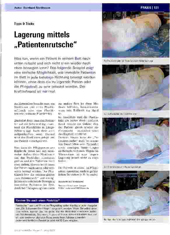 Vorschauseite 1: Lagerung mittels Patientenrutsche
