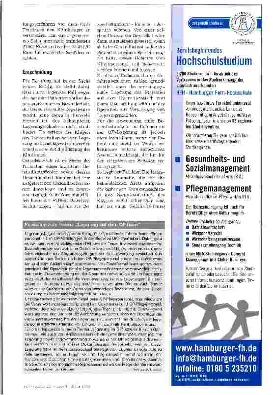 Vorschauseite 2: Die Lagerung auf dem OP-Tisch