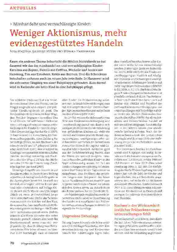 Vorschauseite 1: Weniger Aktionismus, mehr evidenzgestütztes Handeln