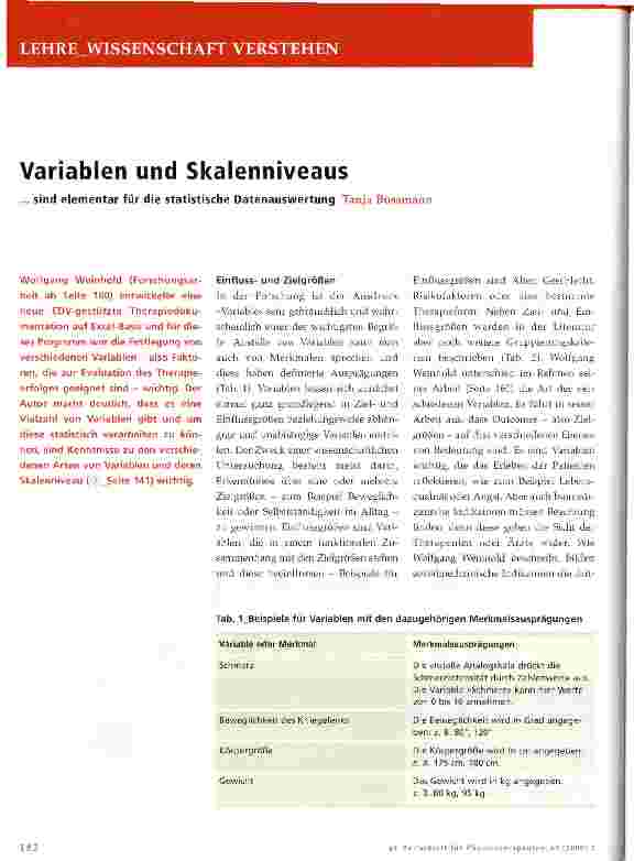 Vorschauseite 1: Variablen und Skalenniveaus