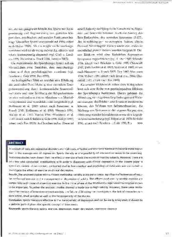 Vorschauseite 2: Sporttherapie bei depressiven Erkrankungen