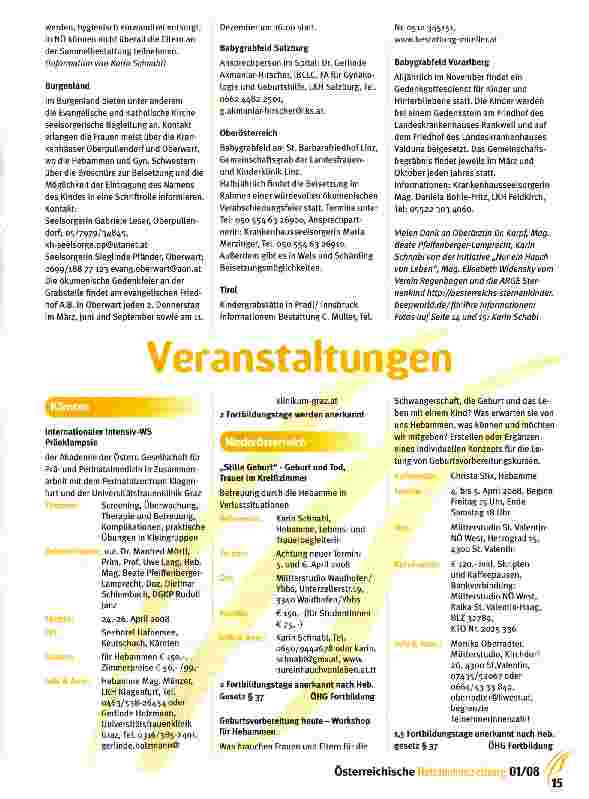 Vorschauseite 3: Frühest vorausgegangene Kinder -Informationen, Selbsthilfegruppen, Kontakte