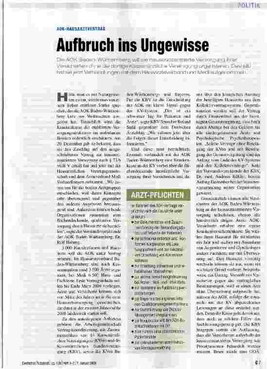 Vorschauseite 1: Aufbruch ins Ungewisse