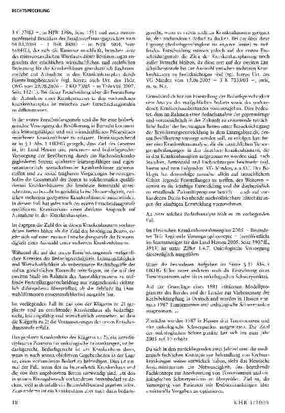 Vorschauseite 5: Errichtung eines interdisziplinären Zentrums für onkologische Erkrankungen mit Aufnahme in den Krankenhausplan