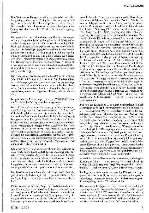 Vorschauseite 6: Errichtung eines interdisziplinären Zentrums für onkologische Erkrankungen mit Aufnahme in den Krankenhausplan
