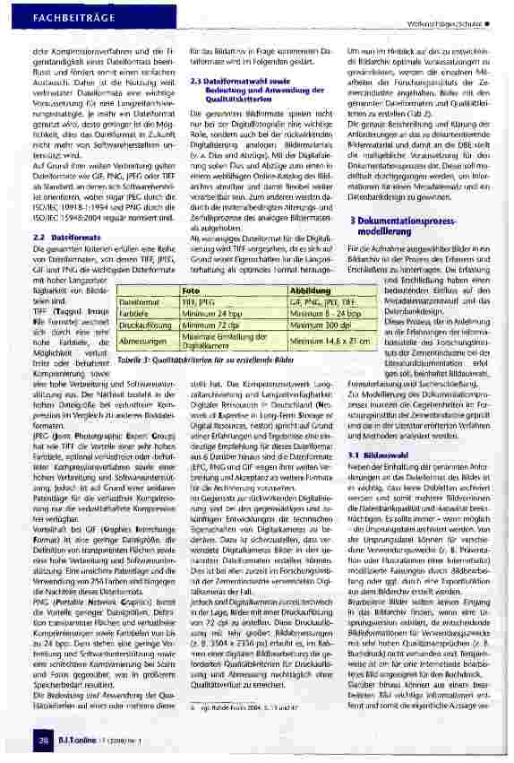 Vorschauseite 3: Entwicklung und Aufbau eines digitalen und datenbankgestützten Bildarchivs