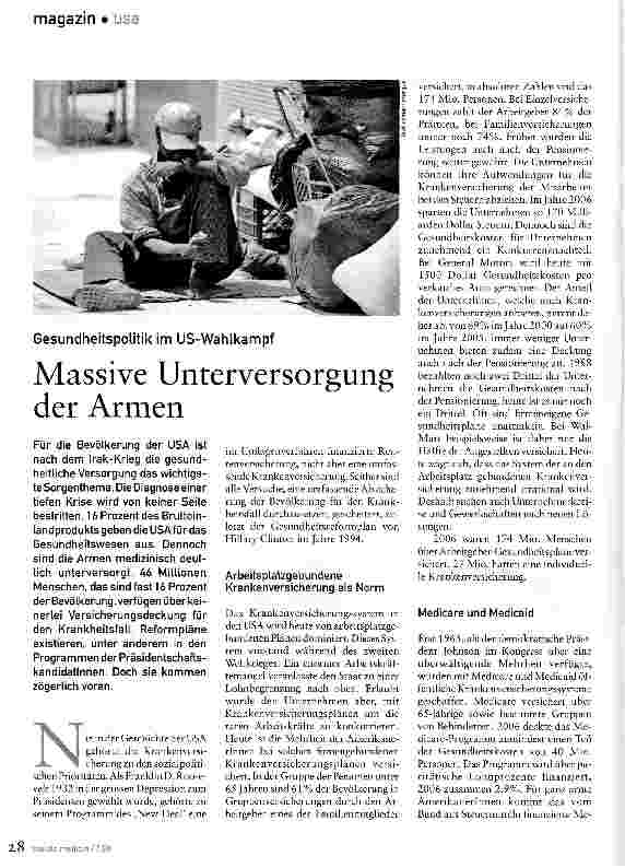 Vorschauseite 1: Massive Unterversorgung der Armen