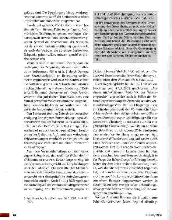 Vorschauseite 3: Die Patientenverfügung -Aktuelle Entwicklungen und derzeitige Rechtslage