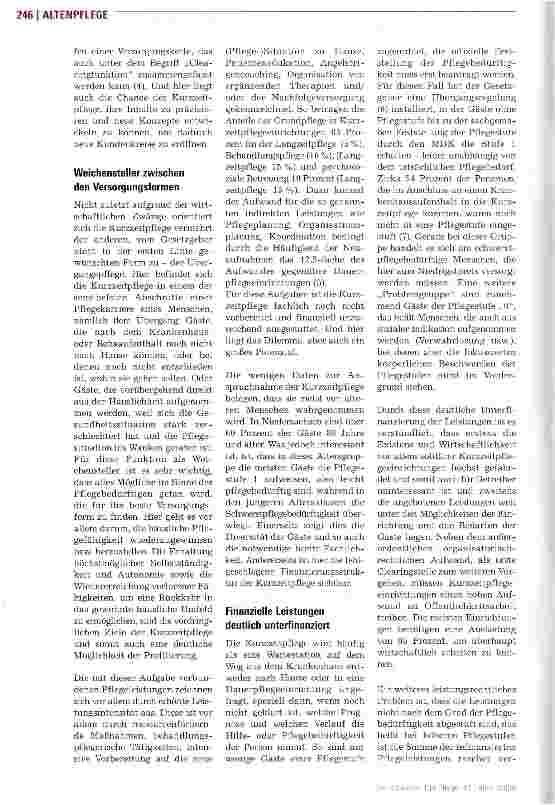 Vorschauseite 3: Wieder nach Hause -Chancen der Kurzzeitpflege