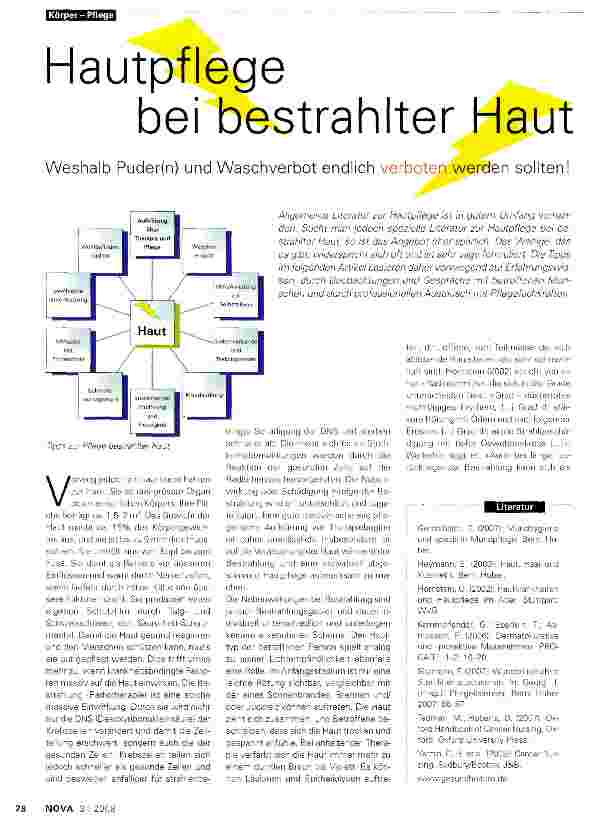 Vorschauseite 1: Hautpflege bei bestrahlter Haut