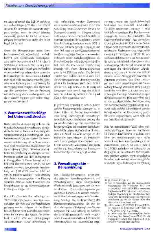 Vorschauseite 2: Aktuelles zum Grundsicherungsrecht