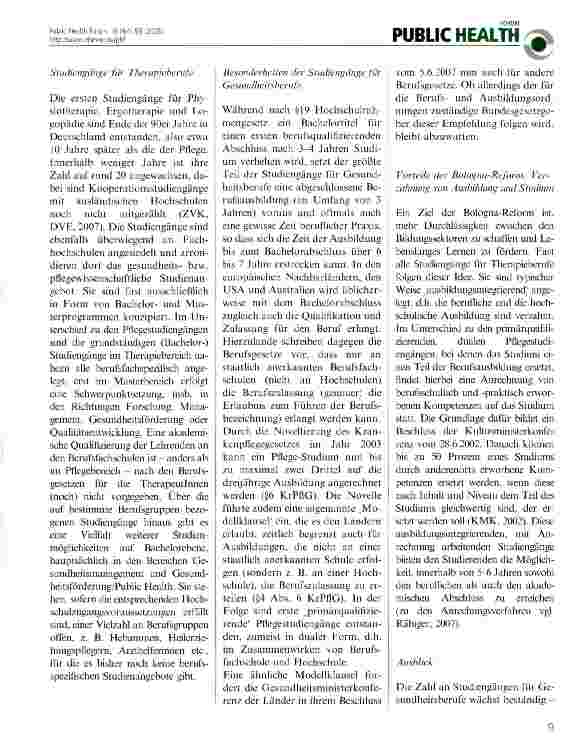 Vorschauseite 2: Studiengänge für Gesundheitsberufe nehmen an Zahl und Attraktivität zu
