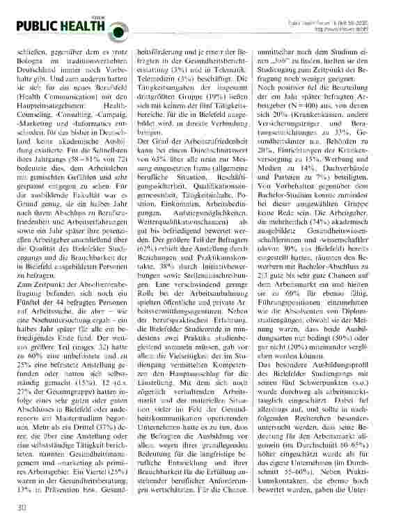 Vorschauseite 2: Gesundheitskommunikation - Ein neuer Berufszweig findet seine Abnehmer