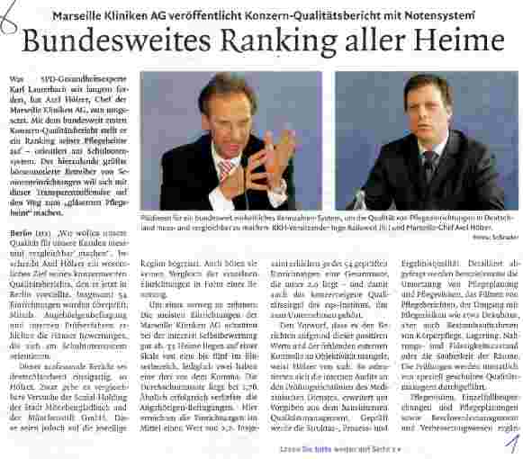 Vorschauseite 1: Bundesweites Ranking aller Heime