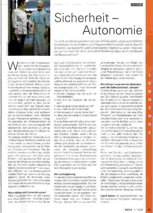 Vorschauseite 1: Sicherheit-Autonomie