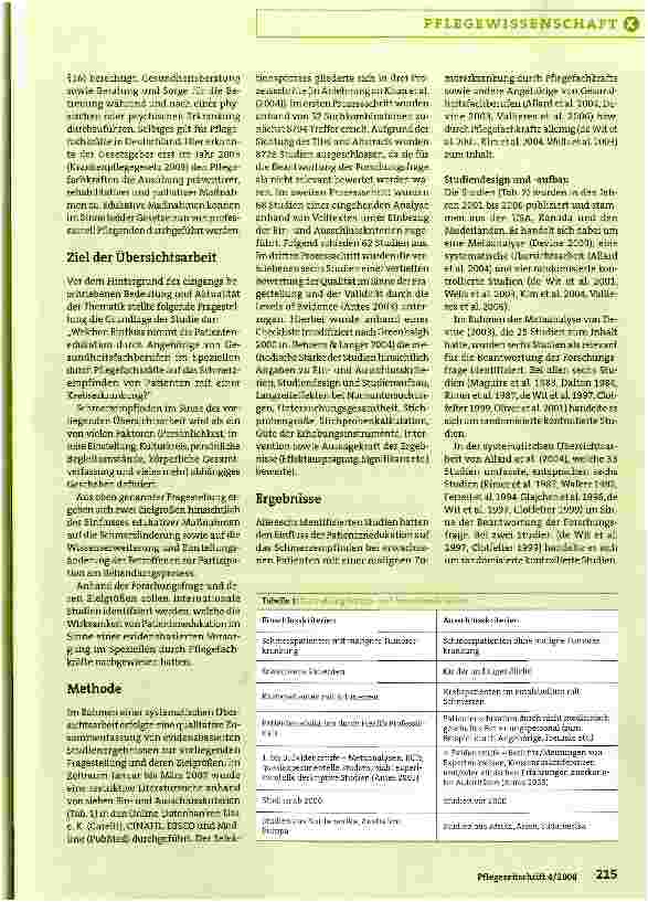 Vorschauseite 2: Der Einfluss von Patientenedukation auf das Schmerzempfinden bei Patienten mit einer malignen Tumorerkrankung
