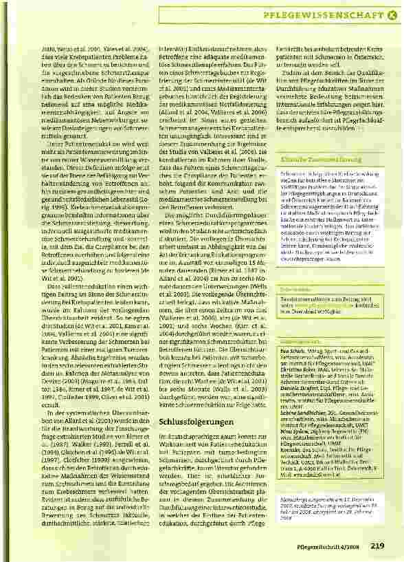 Vorschauseite 6: Der Einfluss von Patientenedukation auf das Schmerzempfinden bei Patienten mit einer malignen Tumorerkrankung