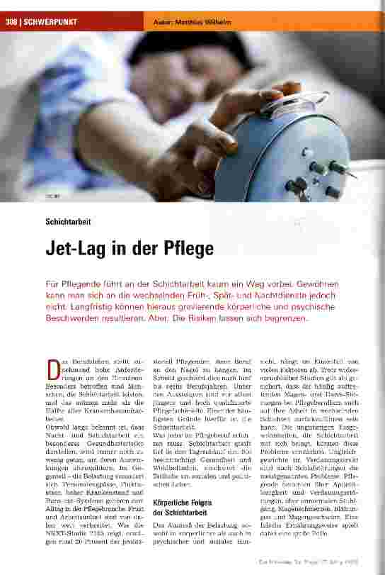 Vorschauseite 1: Jet-Lag in der Pflege