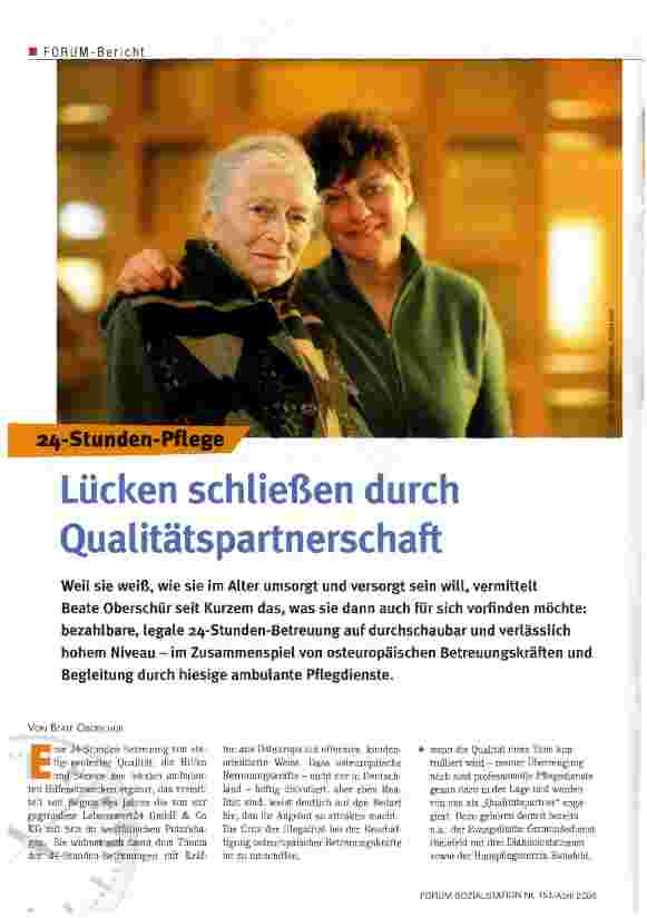 Vorschauseite 1: Lücken schließen durch Qualitätspartnerschaft