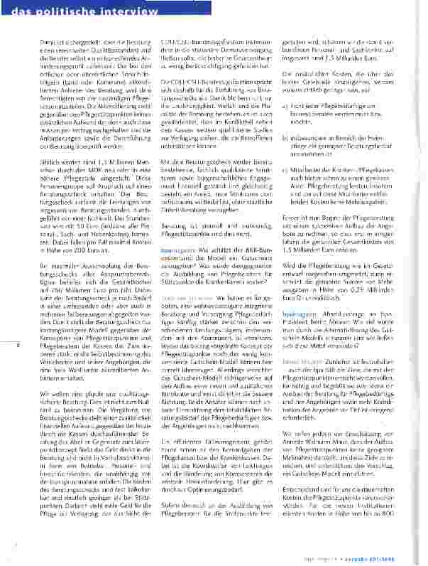 Vorschauseite 3: Im Brennpunkt: Pflegestützpunkte